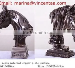 China Supplier Wholesale High Quality Fiberglass Horse Head Statue thumbnail-1