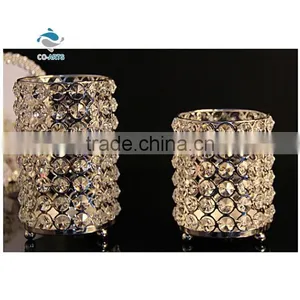 Good Design European Table Decoration Cylindrical Crystal Candelabra thumbnail-1