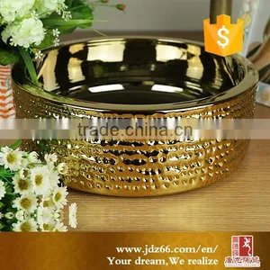 Gold Plated Art Basin Counter Top Sinks Colorful Wash Basin thumbnail-3