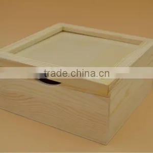 Unfinish Photo Frame Wood Box Wooden Treasure Chest Frame Box thumbnail-1