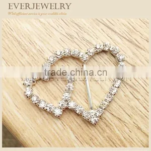 Double Heart Buckle With Rinestone for Wedding Decoration thumbnail-2
