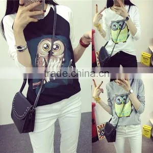 Custom Lady Fashion Basic T-shirt With Long Sleeve thumbnail-1