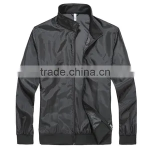 Manufacturer From Jiangxi Men's Waterproof Jacket Black Color Open Fly With Zipper 100% Polyester AC Coated With 1x1 Rib thumbnail-1