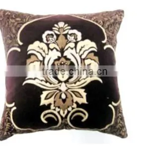 Damask Pattern Velvet With All Over Embroidery Cushion Cover thumbnail-1