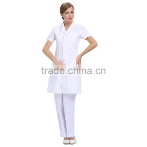2016 Women Lab Coat Short Sleeve White Gown Nurse Uniform Medical Clothing for Women thumbnail-4