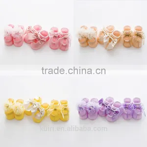 2017 New Design Spring Baby Socks Cotton Lace Stocking Flowers Bow Socks Floor Socks Anti-pilling Anti-skid thumbnail-4