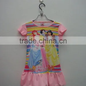 Princess Nightgown Pajamas Night Dress Girl Pink thumbnail-1