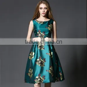 Fashion Women Sexy Sleeveless Embroidery Lace Cocktail Evening Dress thumbnail-1