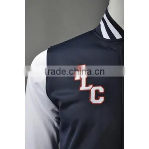 Men Wholesale Fashion Satin Wool Varsity Jackets thumbnail-5