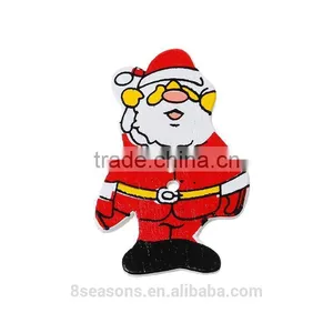 Cheap Mixed Order Accepted Christmas Santa Claus Two Holes Wood Button thumbnail-2