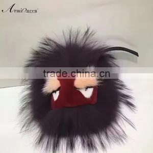 2017 New Arrival Real Raccoon Fur Funny Fashion Accessory Monster Keychain thumbnail-5