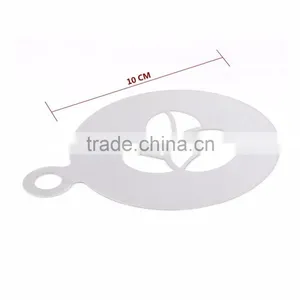 Amazon Hotting Eco-Friendly Cafe Foam Coffee Tools Durable Stainless Steel Coffee Templates Barista Stencils thumbnail-2