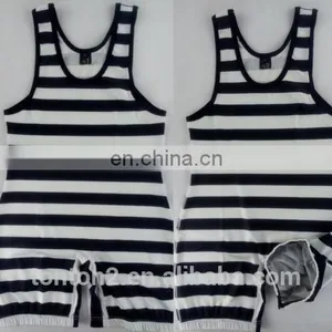 Striped Sublimation Blank Wrestling Singlets 5xl thumbnail-4