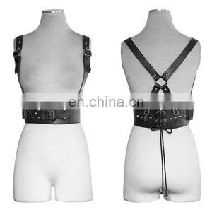 Gothic Punk Rave Hard Leather Underbust Harness S-205 thumbnail-1