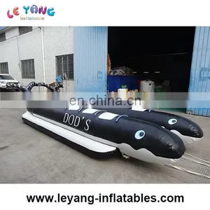 Popular Giant Black Shark Inflatable Water Toys Banana Boat for Sale thumbnail-2