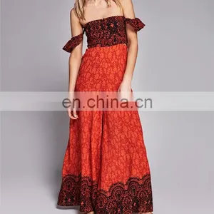 Sexy Off-shoulder Jumpsuit 2013 Sex Jumpsuit African Pattern Onesie Jumpsuit thumbnail-2