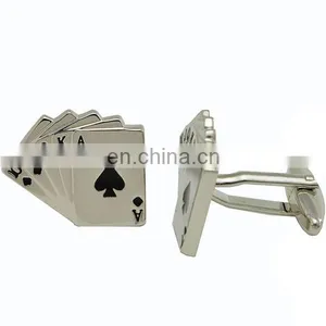 Wholesale Custom Aces Poker Cards Cufflink/cuff Link ,various Designs,factory Price and OEM Service thumbnail-1