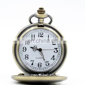 Retro Vintage Bronze Bill Cipher Gravity Falls Quartz Pocket Watch thumbnail-3
