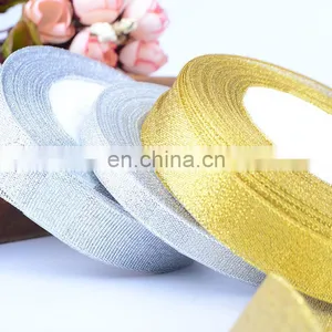 AL0010 Gift Cake Box Package Ribbon In Silver Gold MOQ 50 Rolls thumbnail-1