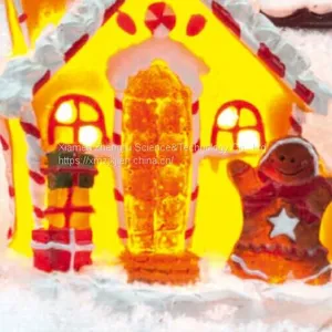 X'mas House With 10 Light Set Customized European-style Creative Christmas Decoration House LED Night Light Simulation Cookie House Resin Crafts Decoration thumbnail-4