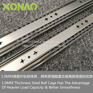 53mm Heavy Duty Full Extension Ball Bearing Slide, 250 LB Load Capacity, Without Quick Releas Clip thumbnail-4