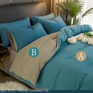 Two-tone Cotton and Polyester Bedding Set 4pcs thumbnail-1