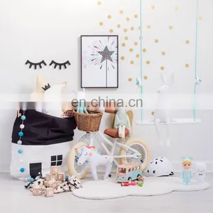Kids Toy Storage Canvas Bags Duffle Storage Household Toy Bag With Drawstring Pouch Accessory for Toy Tent of Kids Room thumbnail-5