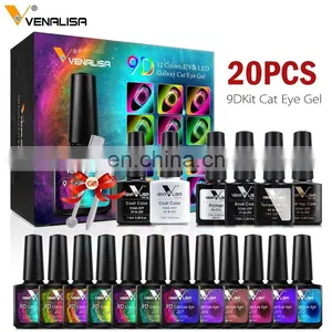 VENALISA Popular 7.5ml 20pcs Kit 9D Galaxy Cat Eye UV Gel Polish With Magnet For Nail Beauty thumbnail-1