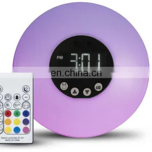 Remote Control USB Sunlight Wake Up FM Radio And Snooze Function Smart LED Alarm Desk & Table Clocks thumbnail-1