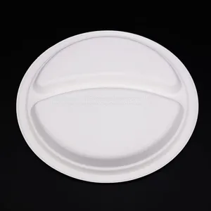 Disposable Biodegradable 9INCH 2C PLATE Take Away Sugarcane thumbnail-4