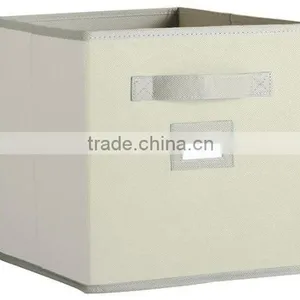 Non-woven Storage Boxes, Folding Basket With Small Pvc Pocket thumbnail-6