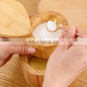 Creative Design Adjustable Kitchen Round Bamboo Spice Box Storage Organizer With Lid Pantry Organizer Kitchen & Tabletop thumbnail-4