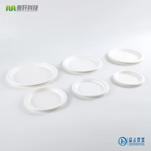 Disposable Biodegradable 6 INCH PLATE Take Away Sugarcane Outdoor Dining and Painting thumbnail-1