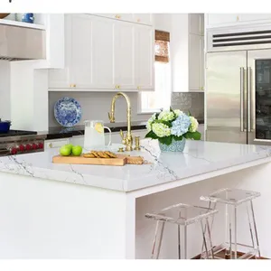 Code：6069，Calacatta Artificial Stone Quartz Slab Kitchen Countertops thumbnail-3