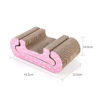 MEOW LOVE 2 Sets of Cat Corrugated Cardboard Multi-Shape Design With Catnip Combination No Scraps Can Be Customized Patterns thumbnail-2