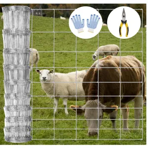 Galvanized Hinge Woven Cattle Fence Customized Sustainable Field Fence Kraal Network thumbnail-5