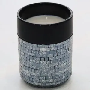 Mosaic Vase Glass Vessel Jar Glass Candle Holder Glass Jar thumbnail-4