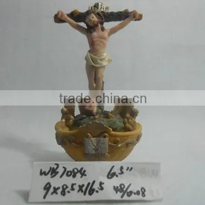 Polyresin Religious Holy Cup With Saint Figurine for Sale thumbnail-5