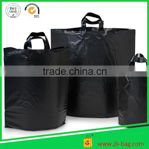 Black Plastic Shopping Bags 2Mil Thickness Custom Made Shopping Bags 14''x6''x16'' Poly Shopping Bags thumbnail-1