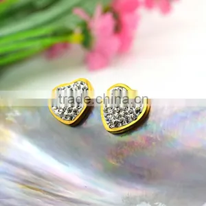 High Quality Women European Fashion Jewelry Set Chain Crystal Pendant Necklace & Charm Heart Earrings thumbnail-3