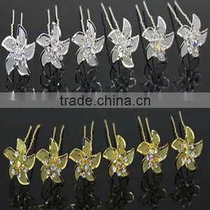 Gold Flower Pins Hair Accessories Metal Hair Clips thumbnail-2