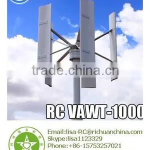 1KW Small Vertical Axis Wind Turbine System Mini Home Use Windturbine System thumbnail-2