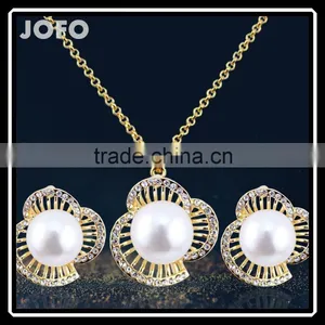 Latest Fashion Handsome Flower Necklace/Earrings Sets For Girl thumbnail-1