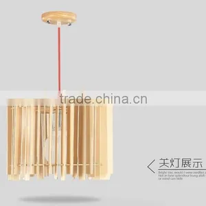 Wooden LED Pendant Light JK-8005B-04 Round Wooden E27 Lamp Holders Pendant Lamp With Japanese-style Light Bulb for Living Room l thumbnail-5