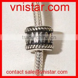 Vnistar Antique Silver Metal Alloy European Style AKA Large Hole Beads for Sorority Jewelry Making TB071 thumbnail-1