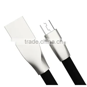 Zinc Alloy Metal Shell Flat Cable With 8 Colors Micro Usb Cable thumbnail-2