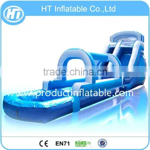 Blue Long Commercial Cheap Inflatable Water Slides For Sale With High Quality thumbnail-1
