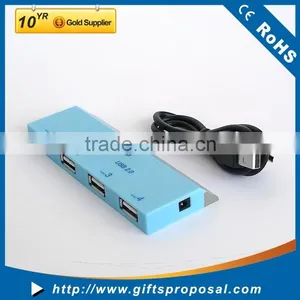 Blue 4-Port USB Hub With Ruler Function thumbnail-1