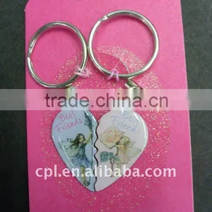 2 in 1 Stainless Steel Printed Mobile String Keychain thumbnail-1
