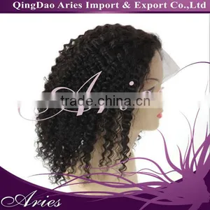 Full Lace Cap 100% Indian Remy Human Hair Wig 14" Curly thumbnail-1